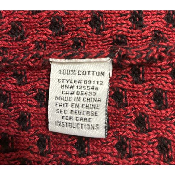 Habitat Women’s Medium Red Black Sleeveless Knit Sweater Vest Button Front - Picture 12 of 13